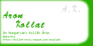 aron kollat business card